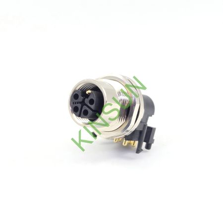 防水 M12 L 編碼180°/90° 公母頭 THT 電源連接器